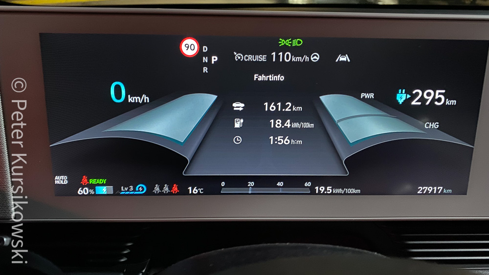 Erster Stopp in Binacso, die Charger laufen wieder. Zumindest 4 davon. Bis hier ging es aber die meiste Zeit Bergauf, dafür ist der Verbrauch nicht schlecht.