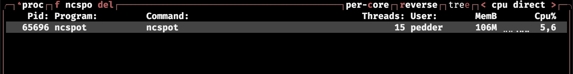 Spotify in der CLI mit NCSPOT