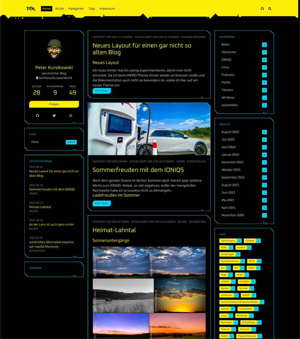 Das neue Theme Icarus in der Version Cyberpunk.